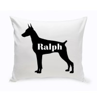 JDS Personalized Gifts Personalized Doberman Pinscher Silhouette Throw Pillow JMSI2459